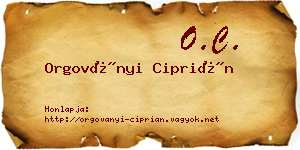 Orgoványi Ciprián névjegykártya